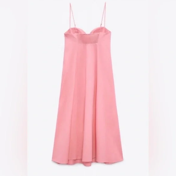 Zara Bustier Midi Dress in Candy Pink Large - Picture 4 of 14